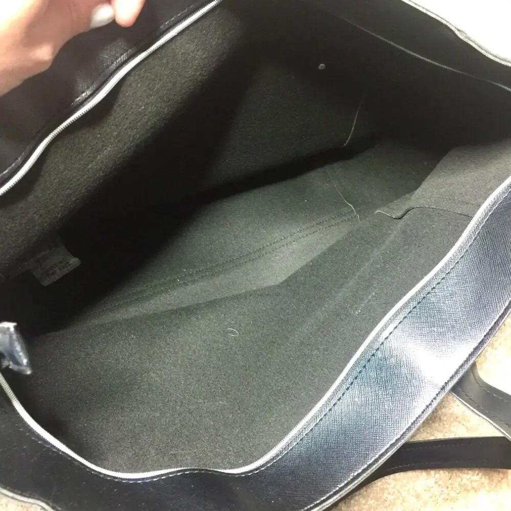 Black Tote Bag Large with Front Pocket - Picture 6 of 6